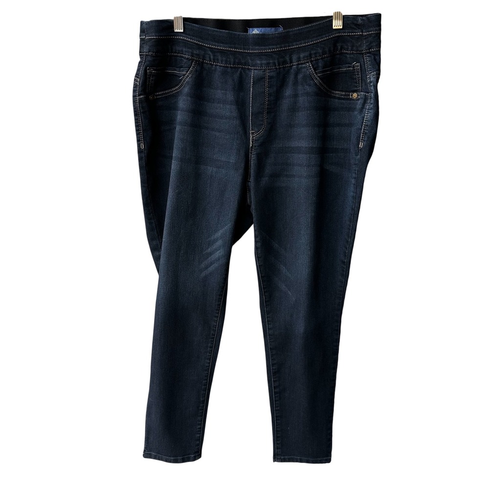 Democracy Jeans Pants Ab Solution Dark Wash Skinny High Rise Pullon Size 16